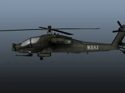 Apache helicopter - helicopter Low-poly 3D model