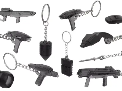StarTrek Keychains Set part 1 - 11 STLs - Commercial Use 3D print model