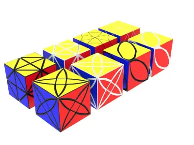 Rubiks Cubes Collection 3D model