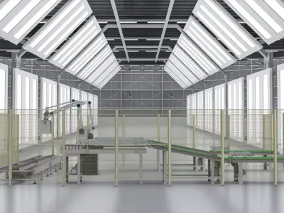 Mechanical hand material production line 3D model