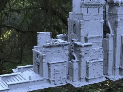 Jungle Forest temple Large 3D model
