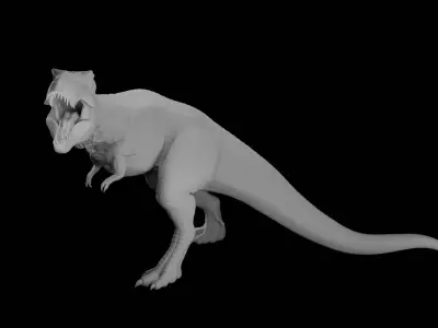 Rigged T-Rex Detailed Base Mesh Clean Retopology 3D model