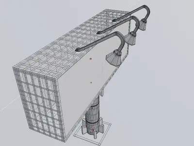 Billboard 3D model Low-poly with a spotlight free 1 picture Low-poly 3D model