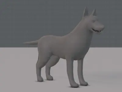 Dog base for game Low-poly 3D model