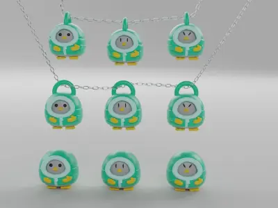 cute keychain Penguin Sandy ready 3D print Free 3D print model