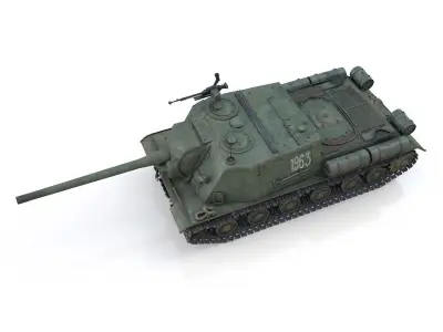 ISU-122 - Soviet self-propelled gun 3D model