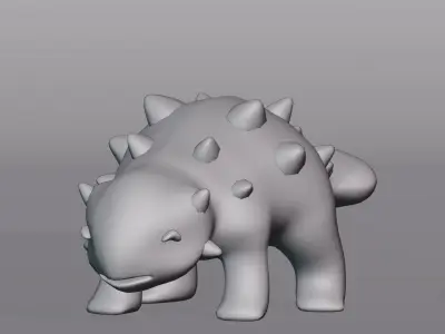 3D Cute Cartoon Ankylosaurus Low-poly 3D model