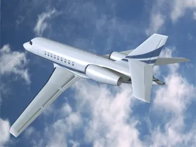 Dassault Falcon 2000dx private jet 3D model