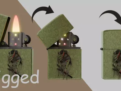 Zippo lighter model Low-poly 3D model