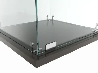 Store Frameless Counter Top Glass Tower Showcase 3D model