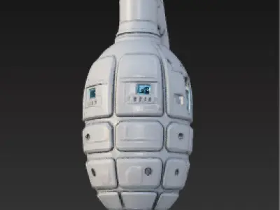  Futuristic Sci-Fi Plasma Grenade High-Tech Explosive Low-poly 3D model