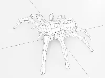Spider 3d model origami Low-poly 3D model