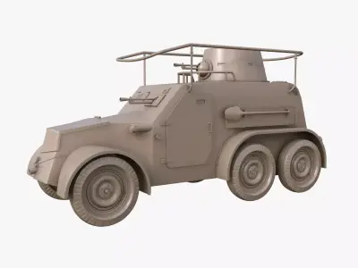OA vz 30 Armoured Car German Clay Mental Ray 3D model