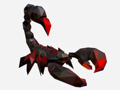 Scorpion - Black Scorpio Animated Low Poly Art  Low-poly 3D model