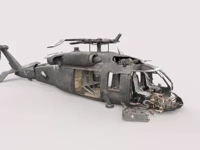 Abandoned Helicopter Crash 3D model