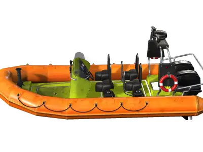 Rescue Boat Low-poly 3D model
