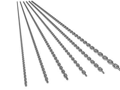 Chains set of metal rods 3D model