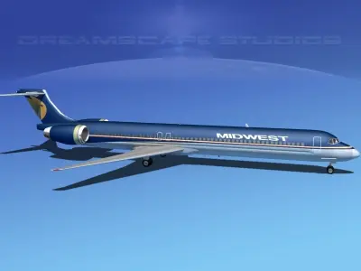 McDonnell Douglas MD80 Midwest 3D model