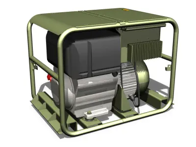 Military diesel generator 3D model