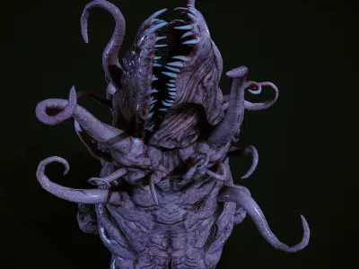 Lovecraftian god Low-poly 3D model