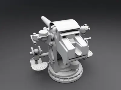 5 inch 25 caliber AA scale model 3D print model