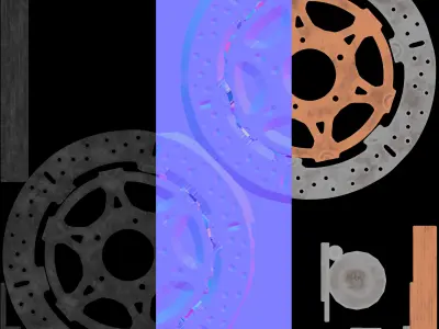 Motorcycle brake disc 3D model