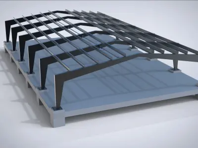 Industrial Metal Hangar  3D model