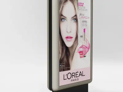 Advertising panel with 2 faces 01 3D model