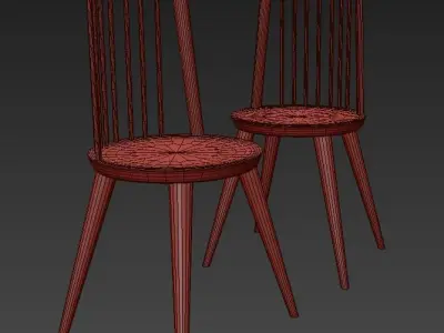 simple elegant new modern wooden dining chair  Free 3D model