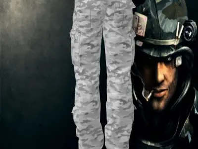  5 Pockets Camo Pants 3D model