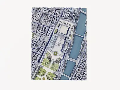 The Louvre - Museum Low-poly 3D model