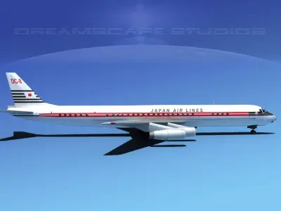 Douglas DC-8-63 Japan Airlines 3D model