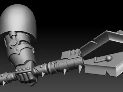 4 HANDS WITH POWER WEAPONS 3D print model