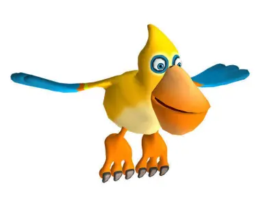 Toon Bird Low-poly 3D model
