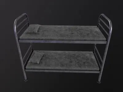 Military Bed 3D Model Low-poly 3D model
