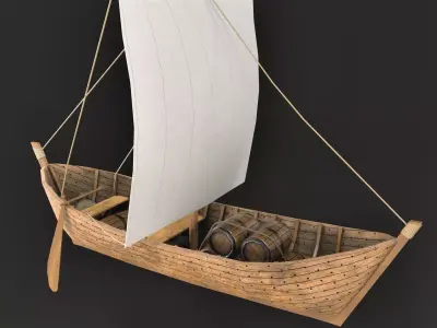 Brugge Boot Low-poly 3D model