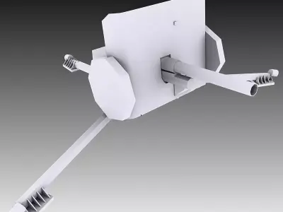 2 Pounder Anti-Tank Gun 3D model