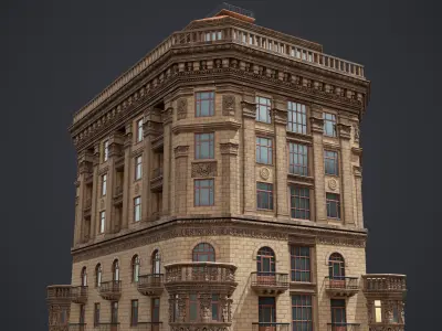 Stalinist Architecture Low-poly 3D model