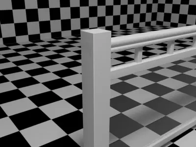 Glass Railing - Style 1 3D model