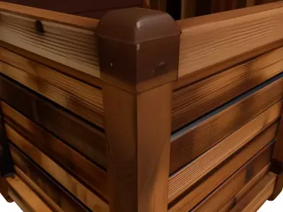 Wooden Garden Planter Box 3D model