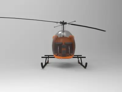 bell 47 orange 3D model