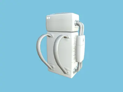 Astronaut Backpack 03 - Full White - Character Design Fashion Low-poly 3D model