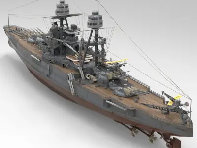 USS Arizona in various formats 3D model