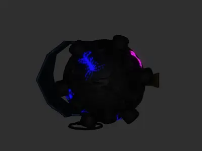 Grenade game game ready PBR Low-poly 3D model