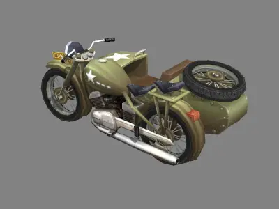 Cartoon tricycle - camouflage Low-poly 3D model
