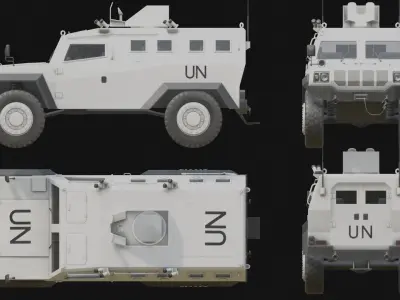 UN Armoured Car Komodo Low-poly 3D model