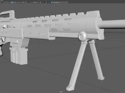 Low Poly Machine Gun Stylized Heavy Weapon 3D Model Low-poly 3D model