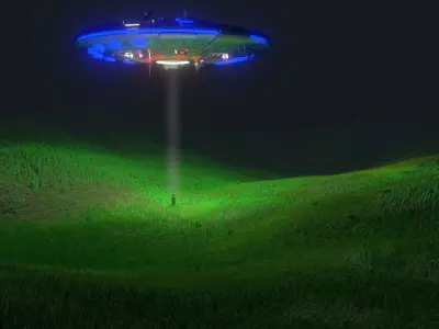 UFO with insides Low-poly 3D model