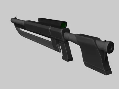 Sci-Fi Gun Blade Sniper - Gunblade Weaponry Low-poly 3D model