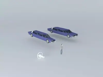 Limousine retrofuturistic idea project Free 3D model